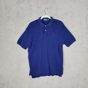 Ralph Lauren Polo Shirt Mens Size‎ Medium Pony Logo Short Sleeve Blue Cotton
